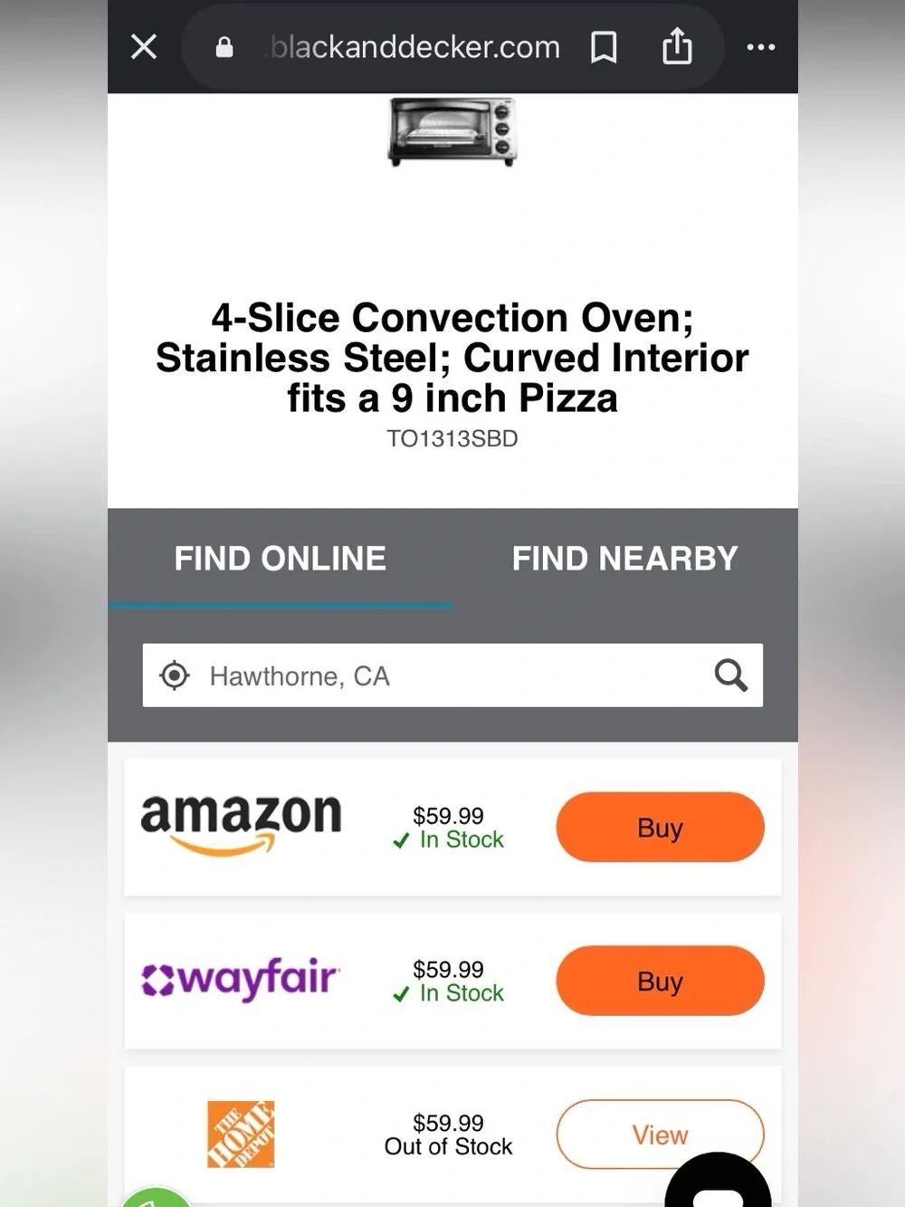 Black & Decker Toaster Oven
